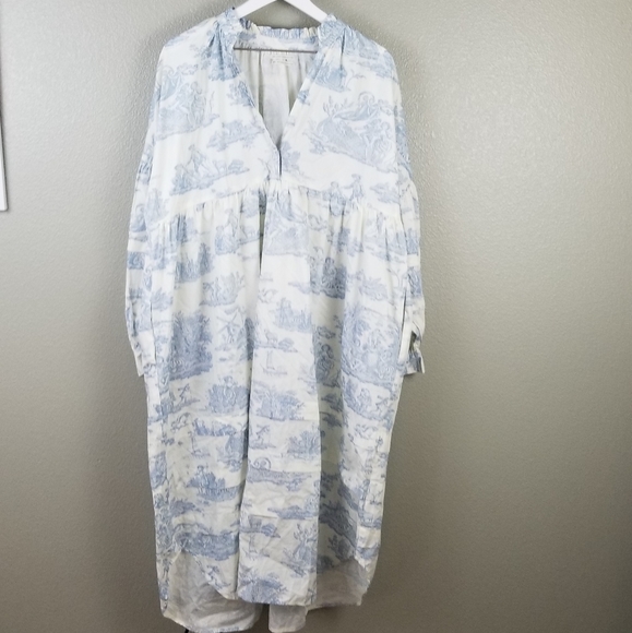 laura ashley uo exclusive amelia toile poplin midi dress